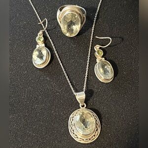 Sterling silver gemstone set.